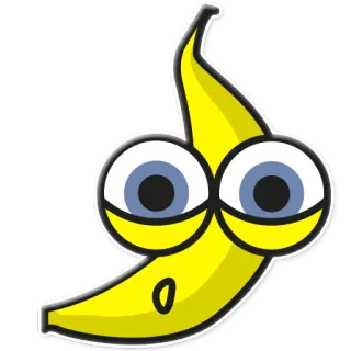 👀 Banane, Obst, Augen, Cartoon, süß telegram sticker