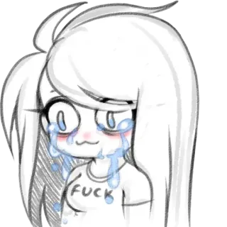 😢 FUCK chorando, menina, anime, palavrão, ofensivo, triste telegram sticker