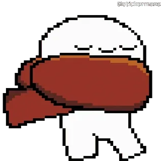 😉 Pixel art, Winter, Sjaal, Schattig, Cartoon, Sticker, Personage telegram sticker