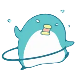 🤪 penguin, imut, kartun, hewan, biru, stiker telegram sticker