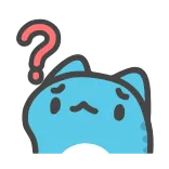 ❔ cat, question mark, unsure, confused, kawaii whatsapp sticker