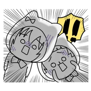 😱 !! Anime, Manga, Sorprendido, Exclamación, Dibujo animado telegram sticker