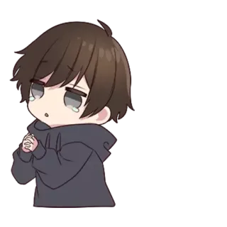 😢 anime, chibi, boy, cute, crying telegram sticker