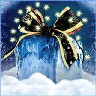 🌟 present, gift, ice, bow, christmas, winter, snow telegram sticker