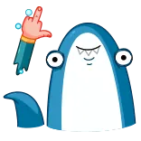 🖕 squalo, dito medio, cartone animato, offensivo, gesto, maleducato whatsapp sticker