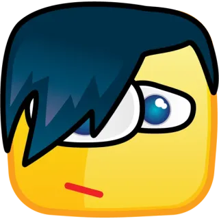 😒 emoji, cartoon, face, emo, character, square telegram sticker