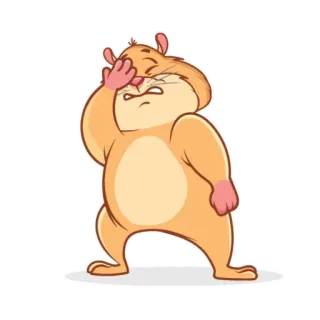 🤦‍♂️ hamster, cartoon, animal, frustrated, exhausted, disappointed telegram sticker