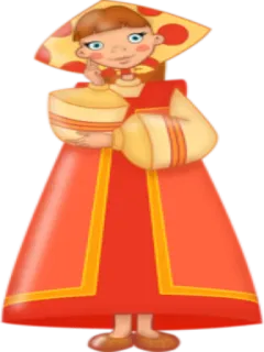 😊 dziewczyna, rosyjski, tradycyjny, lalka, ilustracja telegram sticker