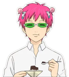 🍮 Saiki Kusuo The Disastrous Life of Saiki K. Anime, Saiki K, Saiki Kusuo, Mangá, Sobremesa telegram sticker
