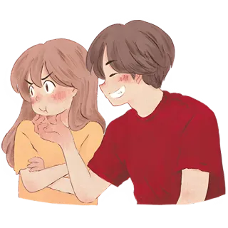 😤 couple, cartoon, relationship, love, romance, angry, happy whatsapp sticker