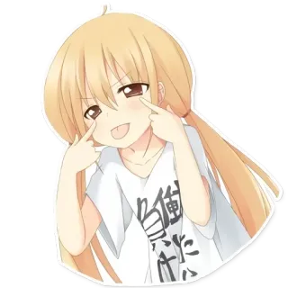 😜 働きたくない anime girl, blond hair, lazy, i don't want to work, cartoon, sticker telegram sticker