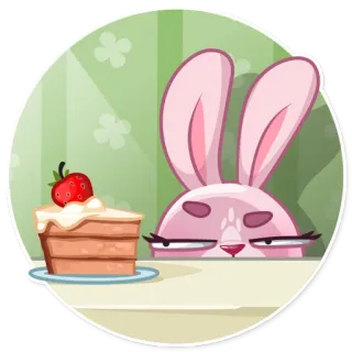🍰 conejo, tarta, fresa, postre, lindo telegram sticker