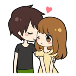 💑 amor, casal, desenho animado, relacionamento, fofo, afeição, coração whatsapp sticker