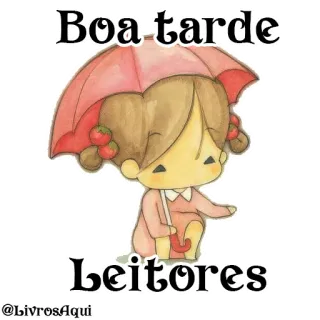 🤓 Boa tarde
Leitores buon pomeriggio, lettori, saluto, ombrello, cartoni animati telegram sticker
