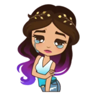 😢 sad, crying, tearful, upset, cartoon, woman telegram sticker