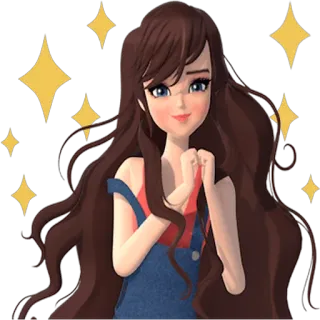 🙂 Anime, Menina, Brilhos, Fofo, Desenho animado, Animação telegram sticker