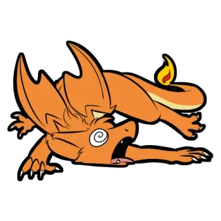 😵 Charizard Pokemon charizard, pokemon, dizzy, exhausted whatsapp sticker