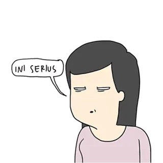 😒 INI SERIUS sérieux, femme, dessin animé, indonésien telegram sticker