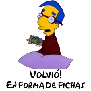 🧩 VOLVIÓ!
EN FORMA DE FICHAS simpson, ritorno, gettoni, cartoni animati telegram sticker