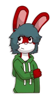 😞 verdrietig, konijn, antropomorf, cartoon, huilen whatsapp sticker