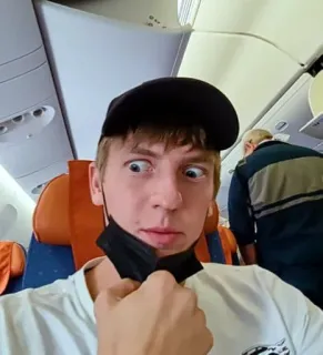 🌟 человек, путешествие, самолет, маска telegram sticker