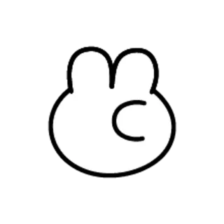 😋 coniglio, cartone animato, animale, carino, semplice telegram sticker