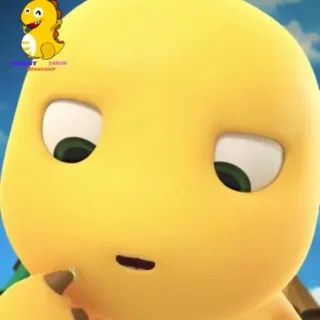 🧬 CHUBBY YELLOW dinosaur dinosaure, dessin animé, jaune, potelé whatsapp sticker