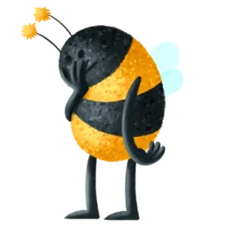 😚 пчела, насекомое, животное, грустный, милый, мультфильм, иллюстрация telegram sticker