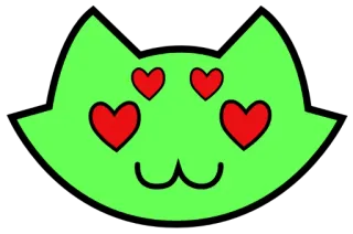 😍 mèo, trái tim, yêu, động vật, dễ thương, nhãn dán telegram sticker