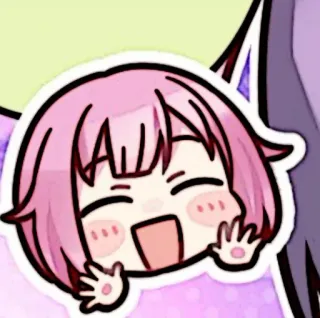 🪸 Anime, Carino, Kawaii, Cartoni animati, Felice, Chibi, Orecchie da gatto telegram sticker