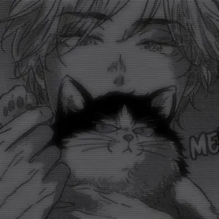 😺 gatto, manga, anime, animale domestico, carino, illustrazione telegram sticker