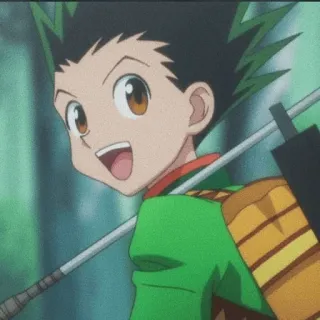 🌿 Gon Freecss Hunter x Hunter Anime, Garçon, Chasseur, Aventure, Sourire telegram sticker