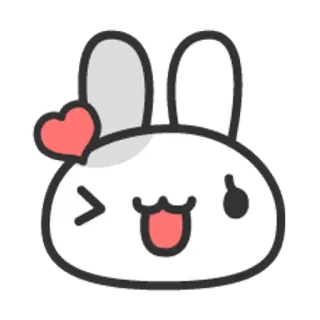 🐮 うさぎ, 可愛い, 漫画, 中指, ファック telegram sticker