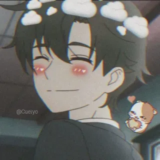 ♥️ @Cueiyo アニメ, 可愛い, 雲, ハート, かわいい, 男の子 telegram sticker