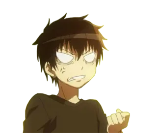 😡 Anime, Jongen, Boos, Cartoon, Personage, Gezichtsuitdrukking whatsapp sticker