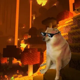 🐕 Cheems doge, dog, meme, minecraft, gaming, sunglasses, pixelated telegram sticker