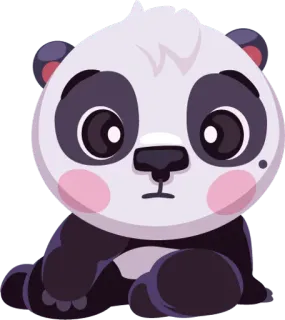 😐 panda, animal, fofo, adesivo, kawaii, urso, desenho animado telegram sticker