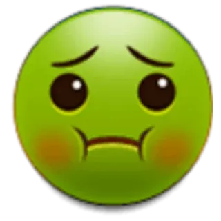 🤢 emoji, sick, green, sad, ill, expression telegram sticker