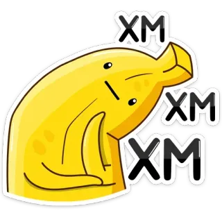 🤔 XM XM XM Banane, gelb, Obst, Cartoon, traurig, unbeeindruckt telegram sticker