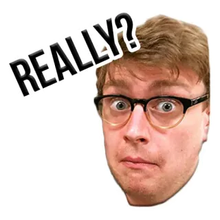 🤨 REALLY? pregunta, cara, gafas, meme, expresión, retrato, duda, confusión telegram sticker