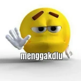 😖 menggakdlu Emoji, Amarelo, Desenho animado, Saudação, Menggakdlu telegram sticker