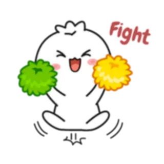 💪 Fight animadora, animando, lindo, dibujos animados, pompones, lucha, positivo whatsapp sticker