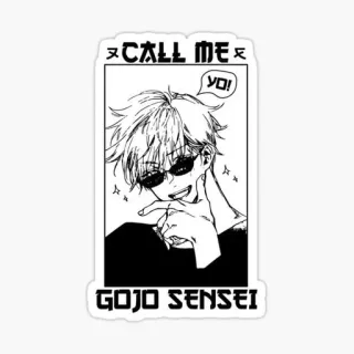 🤩 Gojo Satoru Jujutsu Kaisen CALL ME, Yo!, GOJO SENSEI Gojo Satoru, Jujutsu Kaisen, Anime, Mangá, Sensei, Professor, Óculos de sol telegram sticker