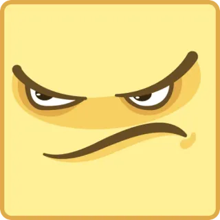 😠 zły, twarz, emoji, wyraz, zirytowany, wściekły, kreskówka, kwadrat telegram sticker