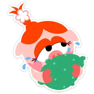 🤩 adesivo, cartone animato, piangere, triste, personaggio, emozioni, illustrazione telegram sticker
