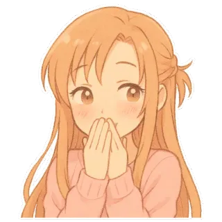 🤭 Asuna Sword Art Online Аниме, Девушка, Милая, Улыбается, Аниме девушка whatsapp sticker