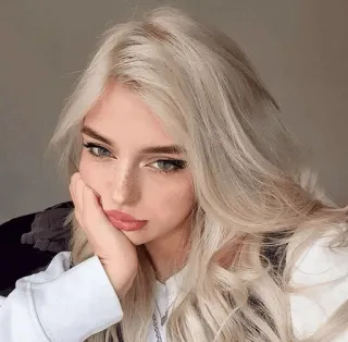 🥥 portrait, femme, cheveux blonds, fille, féminin, beauté, jolie telegram sticker