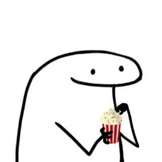 📈 boneco palito, pipoca, assistindo, lanche telegram sticker