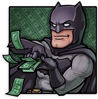 😎 Batman batman, money, cash, superhero, cartoon telegram sticker