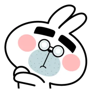😏 conejo, dibujos animados, lindo, gracioso, personaje whatsapp sticker